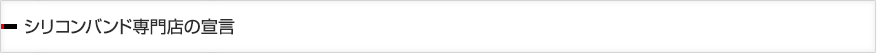 シリコンバンド専門店の宣言